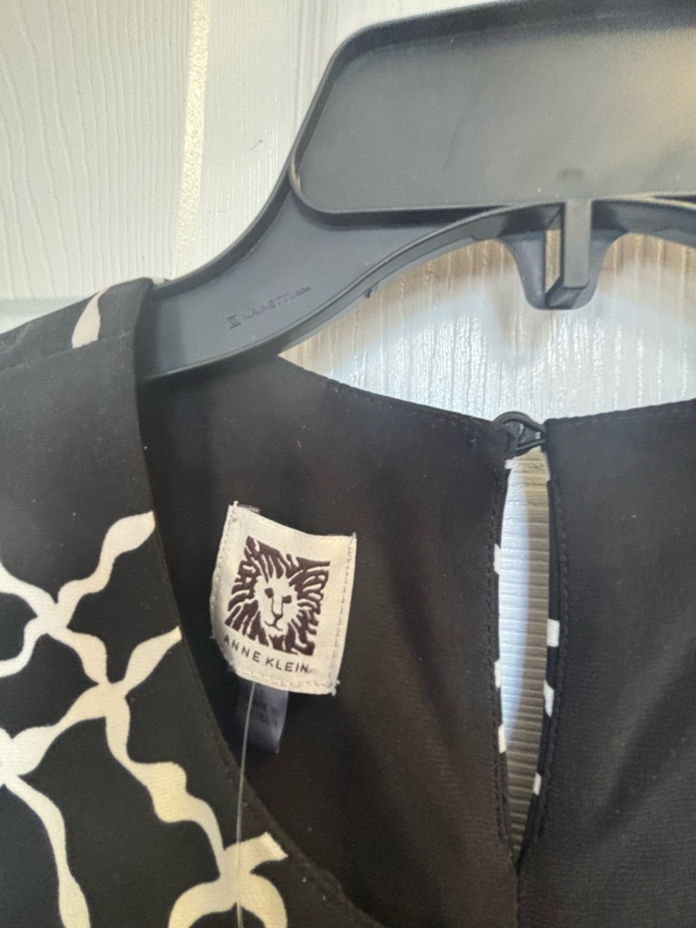 Anne Klein Black and White Geometric Sheath Dress